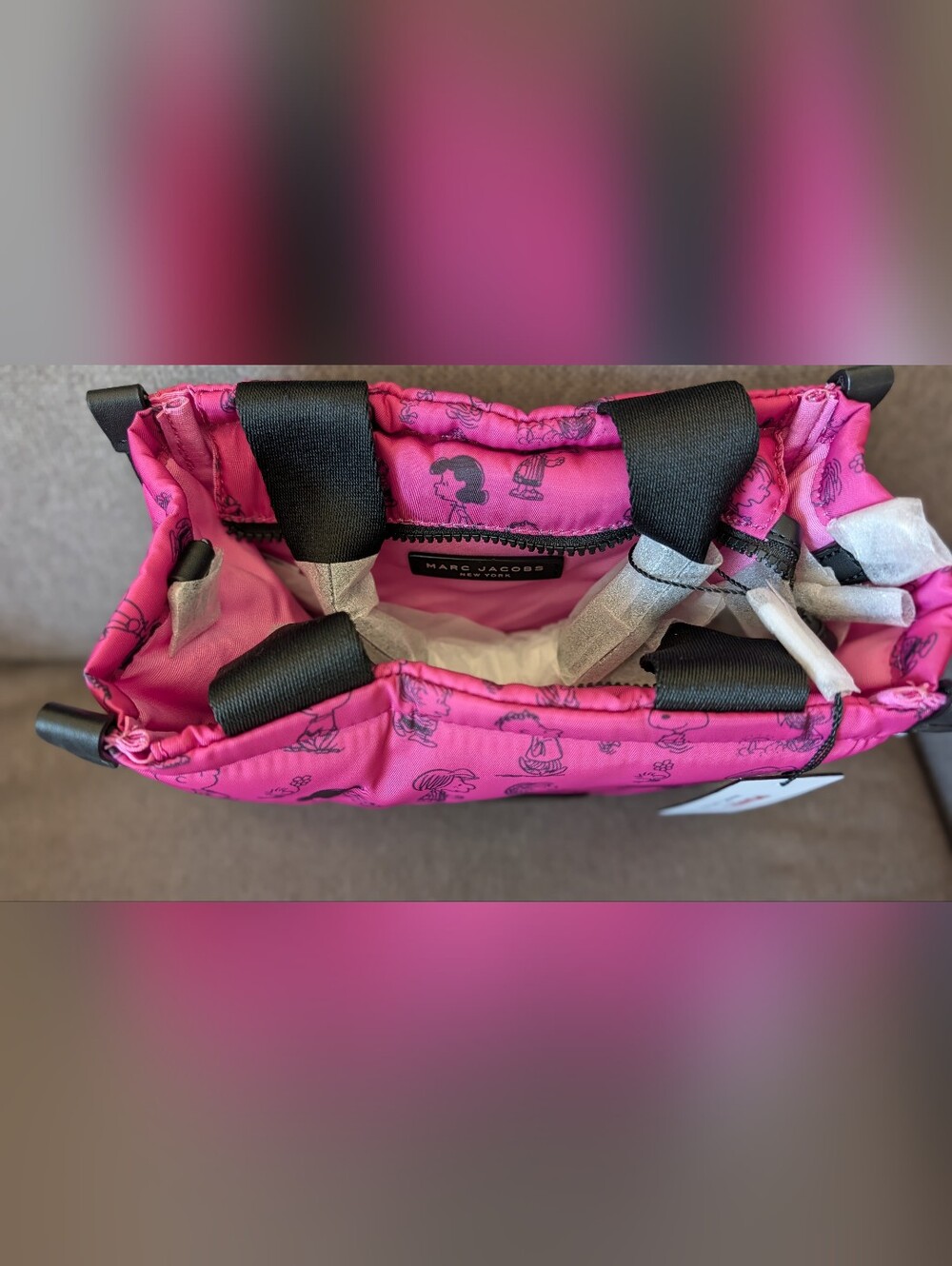 Marc Jacobs x Peanuts Pink Tote with Character Print - Picture 3 of 4